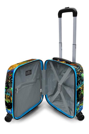 Coral High Kids Siyah Mavi Grafiti Desenli Çocuk Valizi 16760 - 4