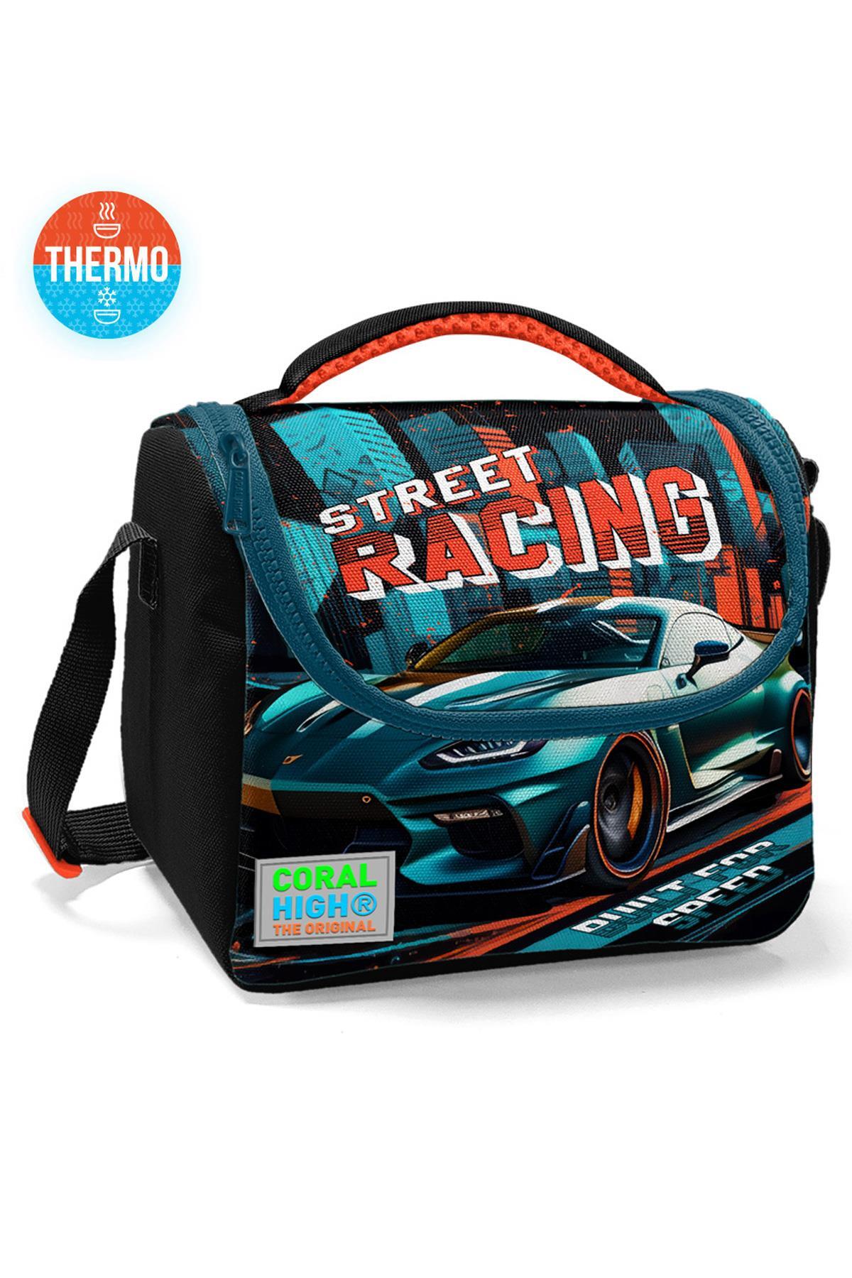 Coral High Kids  Siyah Nefti Yarış Arabası Thermo Beslenme Çantası 11765