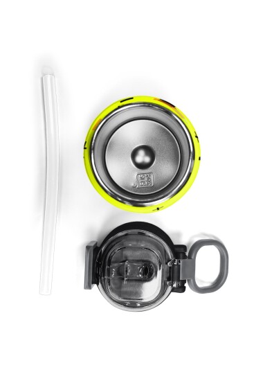 Coral High Kids Siyah Neon Sarı Game Over Desenli Pipetli ve Direkt İçim Çelik Termos 500 ml 31936 - 7