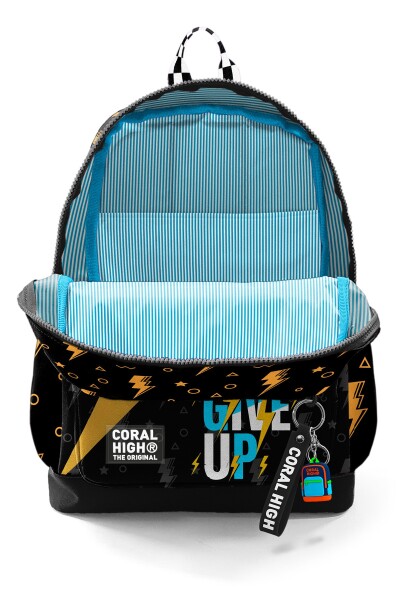 Coral High Kids Siyah Never Give Up Desenli Okul Sırt Çantası 33220 - 3