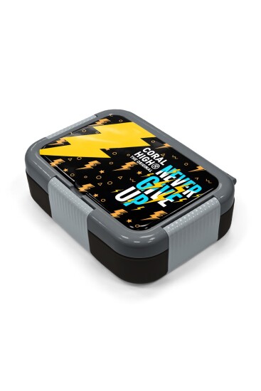 Coral High Kids Siyah Never Give Up Desenli Paslanmaz Çelik Beslenme KabI 39120 - 2