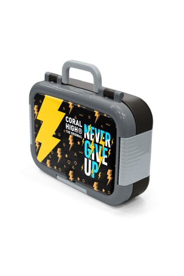 Coral High Kids Siyah Never Give Up Desenli Paslanmaz Çelik Beslenme KabI 39120 - 4