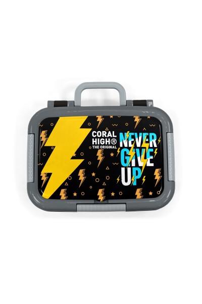 Coral High Kids Siyah Never Give Up Desenli Paslanmaz Çelik Beslenme KabI 39120 - 5