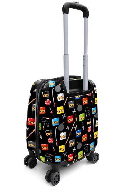 Coral High Kids Siyah Ninja Desenli Çocuk Valizi 16747 - 9
