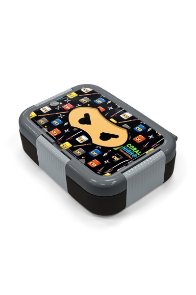 Coral High Kids Siyah Ninja Desenli Paslanmaz Çelik Beslenme Kabı 39224 - 2