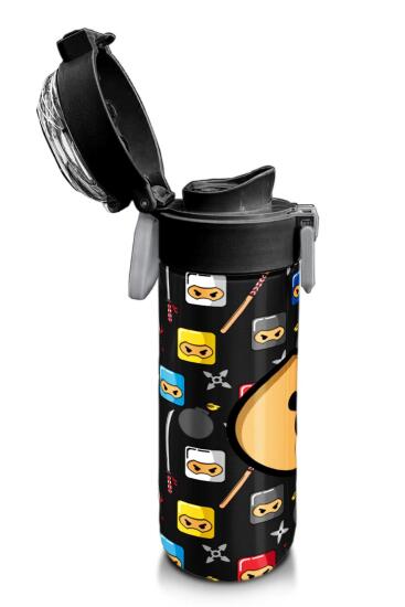 Coral High Kids Siyah Ninja Desenli Pipetli ve Direkt İçim Çelik Termos 500 ml 31919 - 6