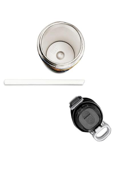 Coral High Kids Siyah Ninja Desenli Pipetli ve Direkt İçim Çelik Termos 500 ml 31919 - 7