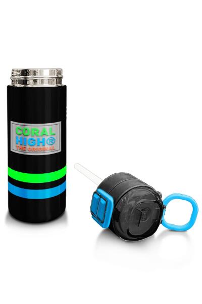 Coral High Kids Siyah Pipetli ve Direkt İçim Çelik Termos 500 ml 31929 - 4
