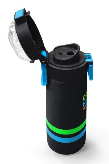 Coral High Kids Siyah Pipetli ve Direkt İçim Çelik Termos 500 ml 31929 - 6