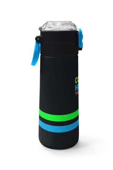 Coral High Kids Siyah Pipetli ve Direkt İçim Çelik Termos 500 ml 31929 - 2