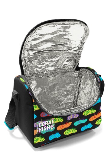Coral High Kids Siyah Renkli Bisiklet Desenli Thermo Beslenme Çantası 37143 - 4