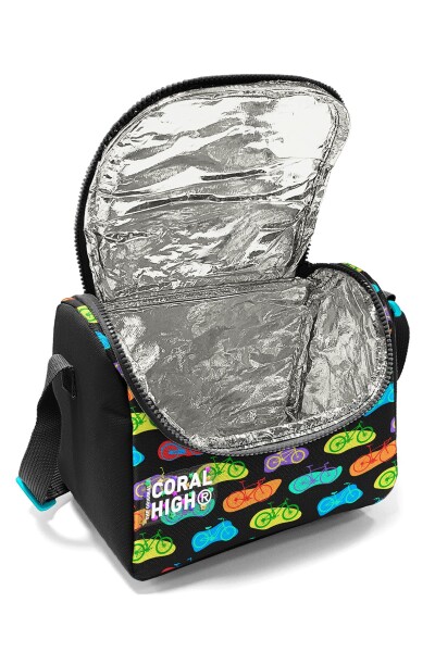 Coral High Kids Siyah Renkli Bisiklet Desenli Thermo Beslenme Çantası 37143 - 4