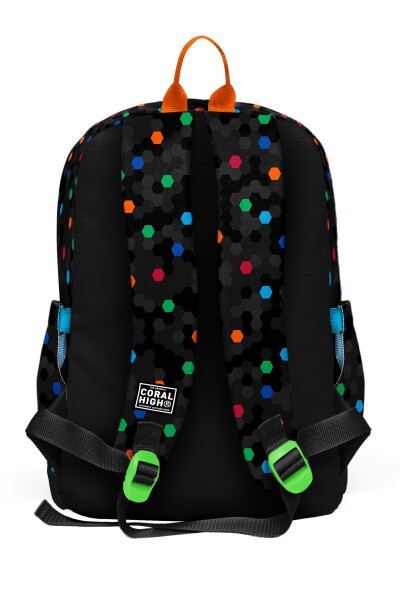 Coral High Kids Siyah Renkli Petek Desenli Okul Sırt Çantası 33210 - 2