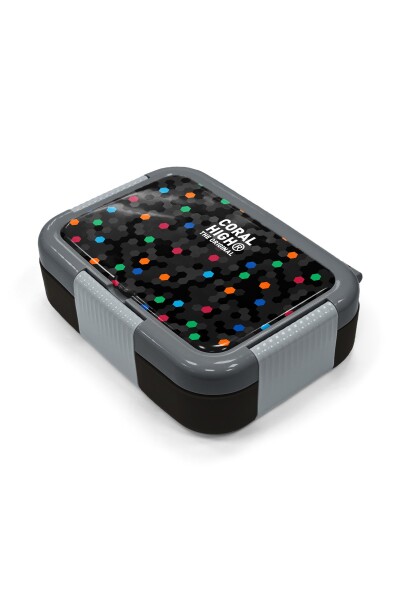 Coral High Kids Siyah Renkli Petek Desenli Paslanmaz Çelik Beslenme Kabı 39110 - 2