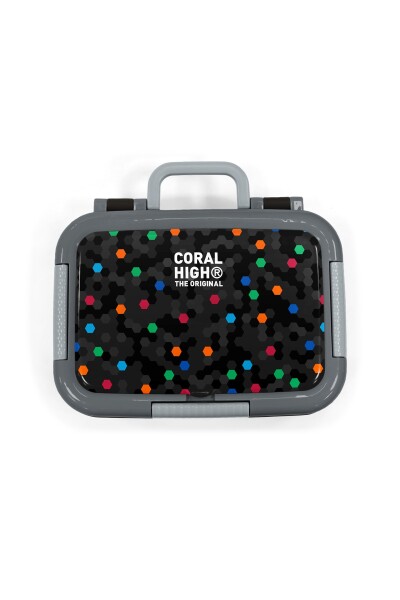 Coral High Kids Siyah Renkli Petek Desenli Paslanmaz Çelik Beslenme Kabı 39110 - 5