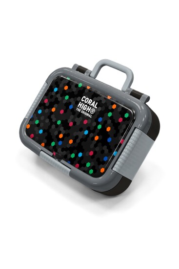 Coral High Kids Siyah Renkli Petek Desenli Paslanmaz Çelik Beslenme Kabı 39110 - 1