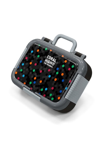 Coral High Kids Siyah Renkli Petek Desenli Paslanmaz Çelik Beslenme Kabı 39110 - 1