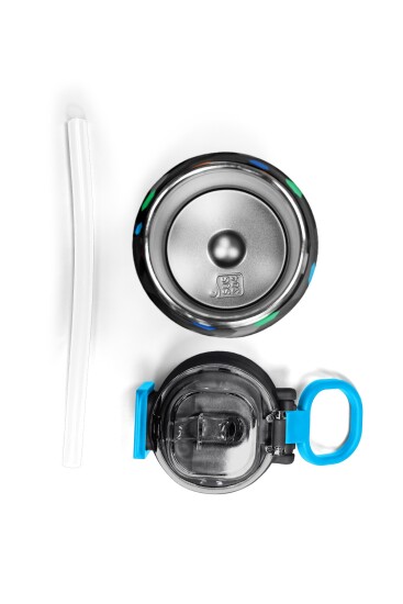 Coral High Kids Siyah Renkli Petek Desenli Pipetli ve Direkt İçim Çelik Termos 500 ml 38110 - 7