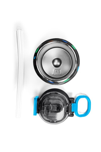 Coral High Kids Siyah Renkli Petek Desenli Pipetli ve Direkt İçim Çelik Termos 500 ml 38110 - 7