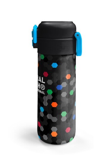 Coral High Kids Siyah Renkli Petek Desenli Pipetli ve Direkt İçim Çelik Termos 500 ml 38110 - 6
