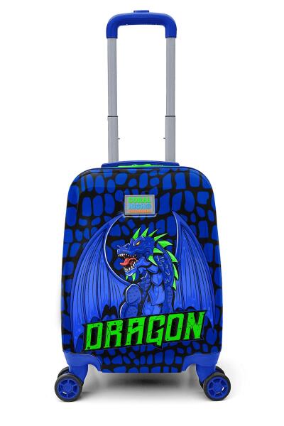 Coral High Kids Siyah Saks Ejderha Desenli Çocuk Valizi 16752 - 1