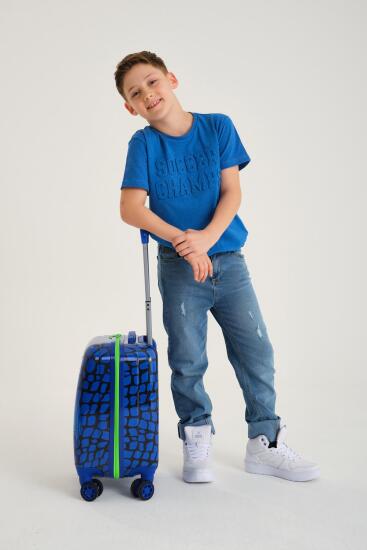 Coral High Kids Siyah Saks Ejderha Desenli Çocuk Valizi 16752 - 8