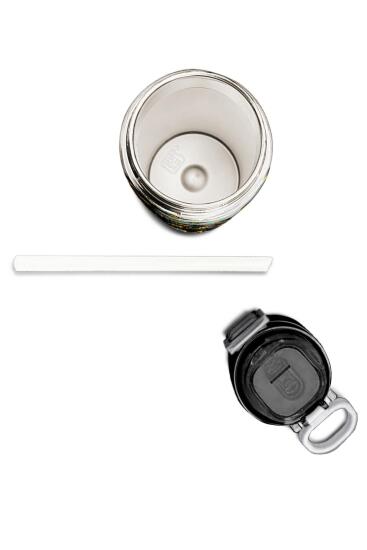 Coral High Kids Siyah Sarı İş Makinesi Desenli Pipetli ve Direkt İçim Çelik Termos 500 ml 31920 - 7