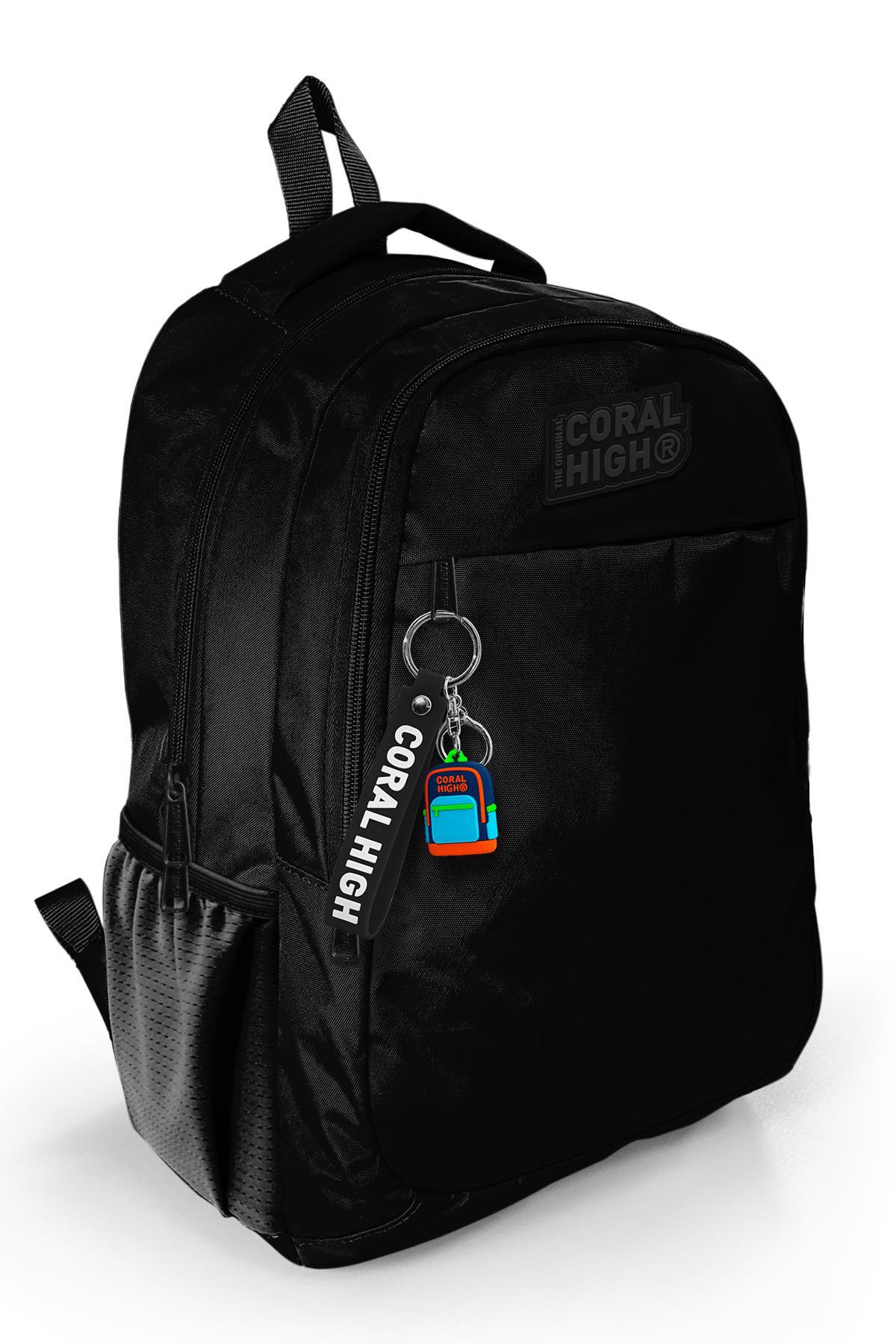 Coral High Kids Siyah Üç Bölmeli Okul Sırt Çantası 14398