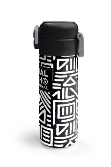 Coral High Kids SiyahBeyaz Geometrik Desenli Pipetli ve Direkt İçim Çelik Termos 500 ml 31882 - 6