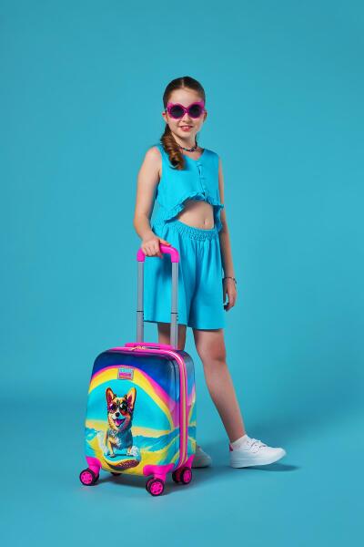 Coral High Kids Sörfçü Köpek Desenli Çocuk Valizi 16778 - 2