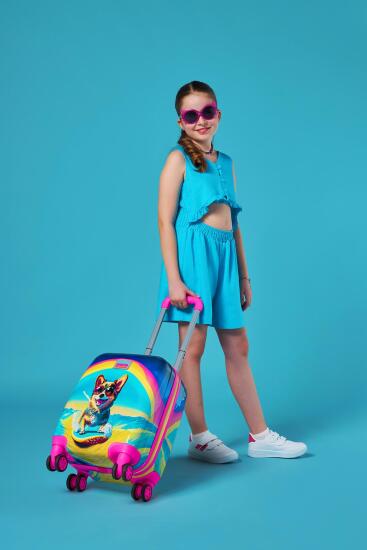 Coral High Kids Sörfçü Köpek Desenli Çocuk Valizi 16778 - 7