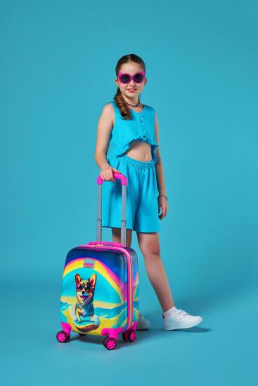 Coral High Kids Sörfçü Köpek Desenli Çocuk Valizi 16778 - 2