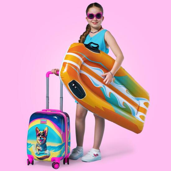 Coral High Kids Sörfçü Köpek Desenli Çocuk Valizi 16778 - 4