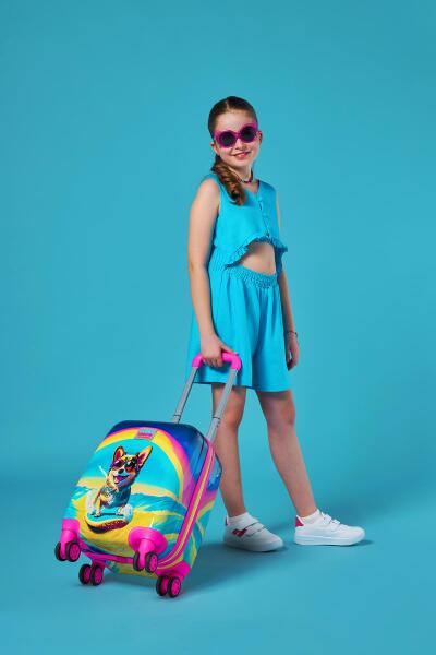 Coral High Kids Sörfçü Köpek Desenli Çocuk Valizi 16778 - 7