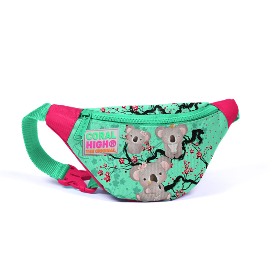 Coral High Kids Su Yeşili Neon Mercan Koala Desenli Bel Çantası 22413 - 1