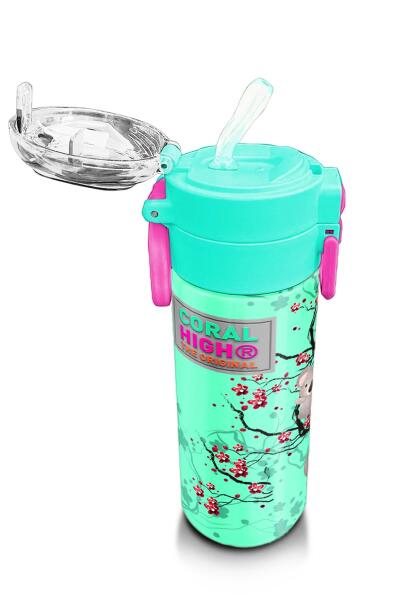 Coral High Kids Su Yeşili Koala Desenli Pipetli ve Direkt İçim Çelik Termos 500 ml 31927 - 5