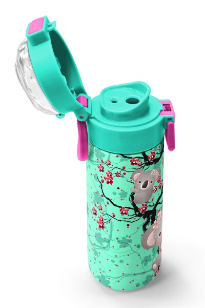 Coral High Kids Su Yeşili Koala Desenli Pipetli ve Direkt İçim Çelik Termos 500 ml 31927 - 6