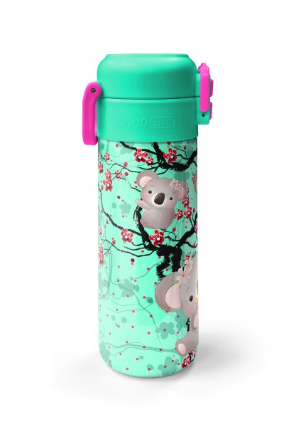 Coral High Kids Su Yeşili Koala Desenli Pipetli ve Direkt İçim Çelik Termos 500 ml 31927 - 5