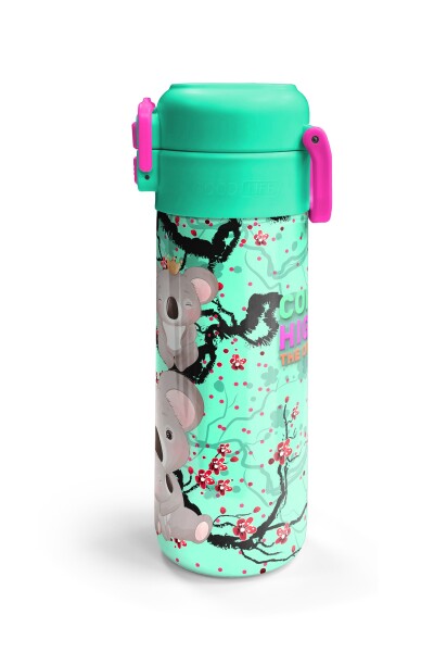 Coral High Kids Su Yeşili Koala Desenli Pipetli ve Direkt İçim Çelik Termos 500 ml 31927 - 6
