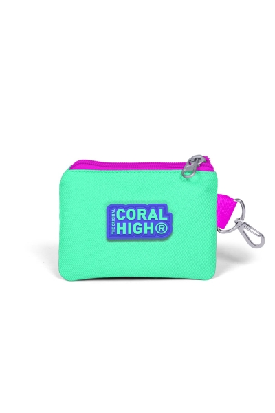 Coral High Kids Su Yeşili Lavanta Unicorn Kedi Desenli Bozuk Para Çantası 21867 - 2