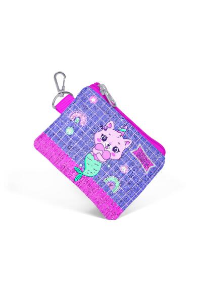 Coral High Kids Su Yeşili Lavanta Unicorn Kedi Desenli Bozuk Para Çantası 21867 - 3