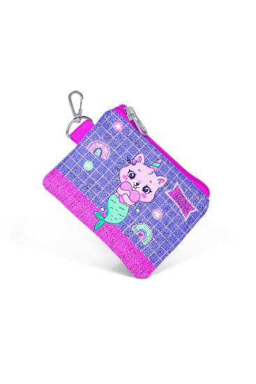Coral High Kids Su Yeşili Lavanta Unicorn Kedi Desenli Bozuk Para Çantası 21867 - 3