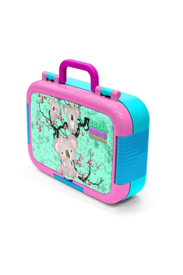 Coral High Kids Su Yeşili Neon Mercan Koala Desenli Paslanmaz Çelik Beslenme Kabı 39234 - 4