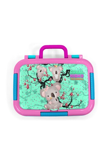 Coral High Kids Su Yeşili Neon Mercan Koala Desenli Paslanmaz Çelik Beslenme Kabı 39234 - 5