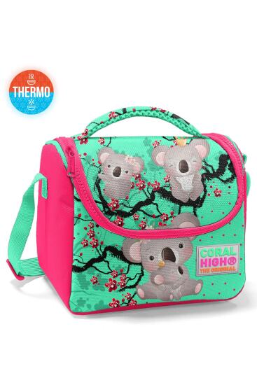 Coral High Kids Su Yeşili Neon Mercan Koala Desenli Thermo Beslenme Çantası 11713 - Coral High KIDS