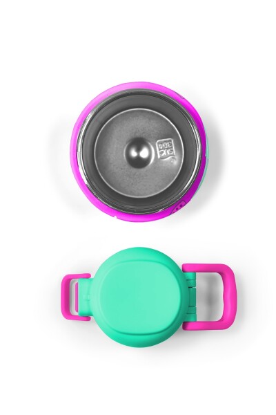 Coral High Kids Su Yeşili Pembe Kedi Desenli Pipetli ve Direkt İçim Çelik Termos 500 ml 31796 - 8