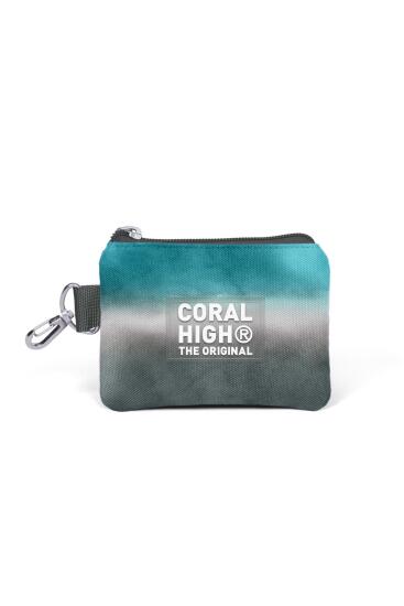 Coral High Kids Turkuaz Gri Batik Bozuk Para Çantası 21897 - CORAL HIGH KIDS