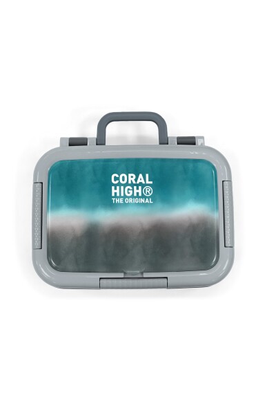 Coral High Kids Turkuaz Gri Batik Desenli Paslanmaz Çelik Beslenme Kabı 39276 - 5