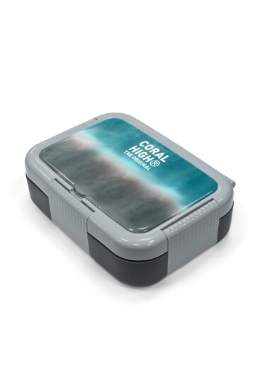 Coral High Kids Turkuaz Gri Batik Desenli Paslanmaz Çelik Beslenme Kabı 39276 - 2