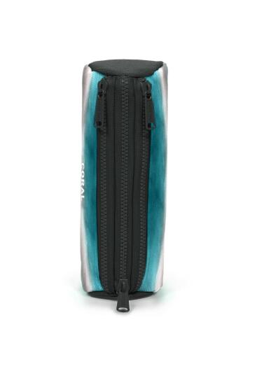 Coral High Kids Turkuaz Gri Batik Üç Bölmeli Kalem Çantası 22068 - 2